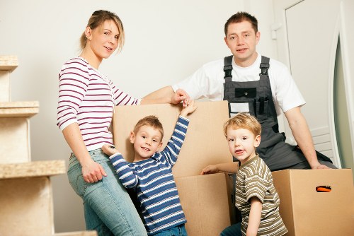 Removal team planning a move on a South Kensington street