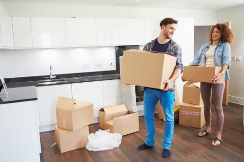 Careful loading of furniture into a van for a South Kensington move