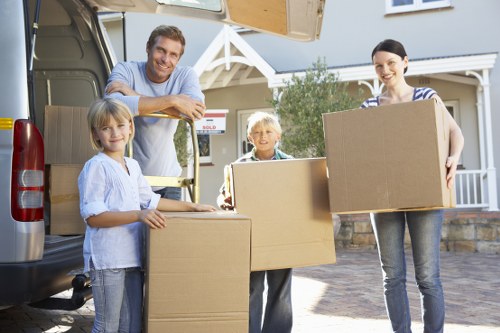 Local removals van handling a move near South Kensington