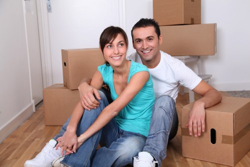 Careful packing of office furniture and equipment for relocation