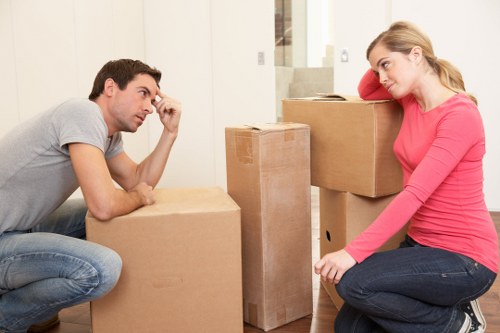 Unpacking service setting up boxes in a South Kensington home