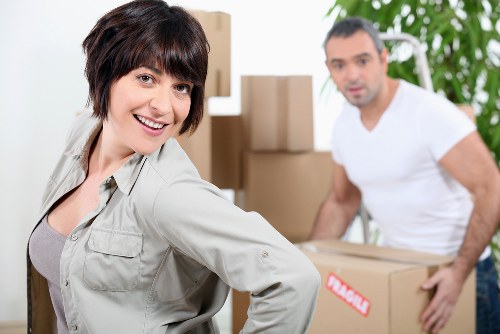 Packed removal van loaded securely for transport